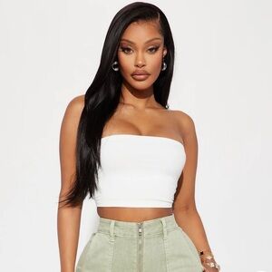 Fashion Nova White Tube Top Stylish Essential